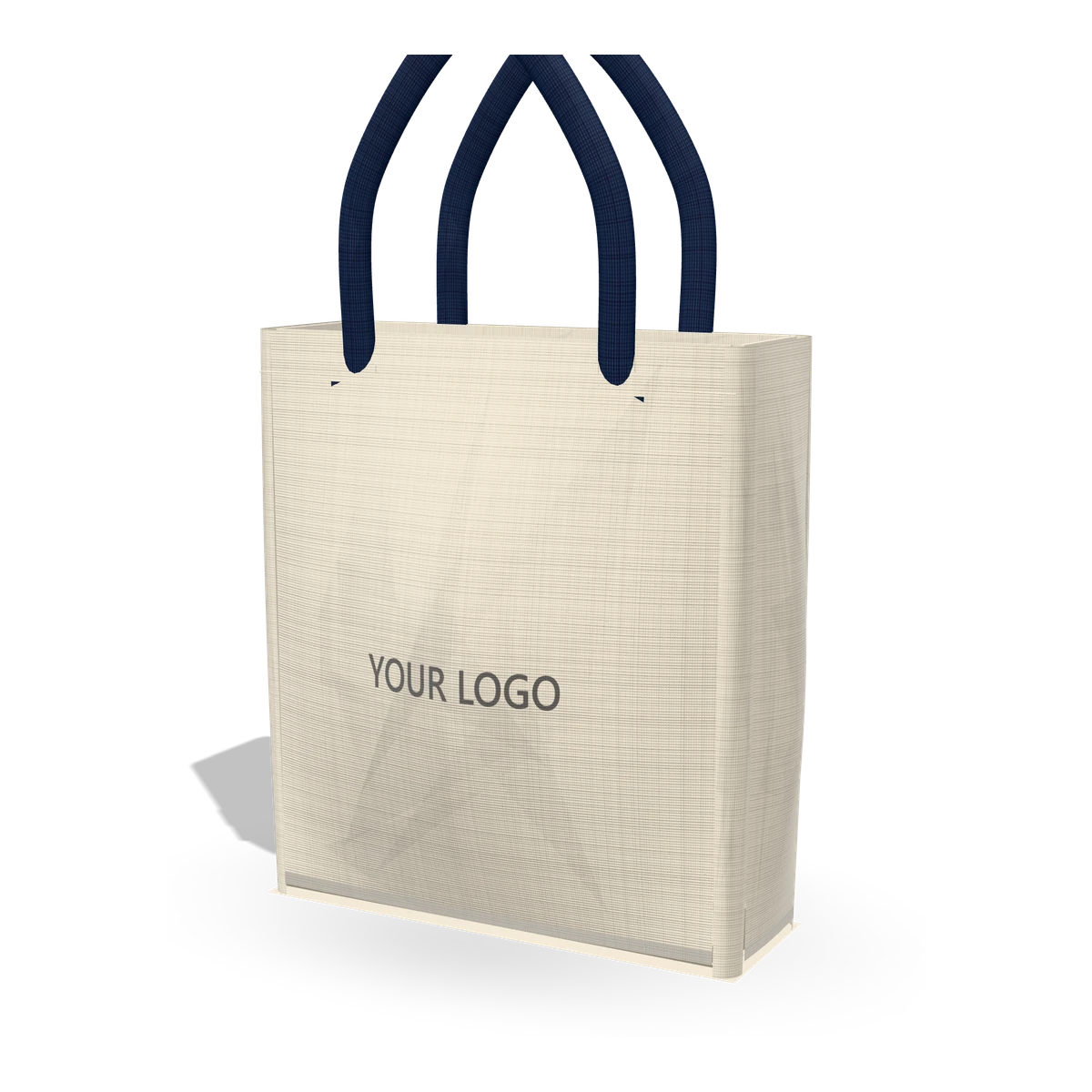 Cotton Shopper with Gusset — 40 × 36 × 12 cm shown with a YOUR LOGO print