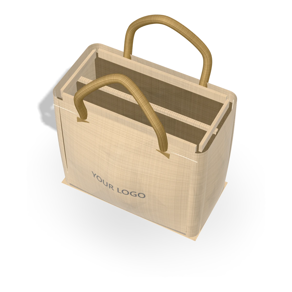 Two-Jar Bag — 20 × 23 × 12 cm shown with a YOUR LOGO print
