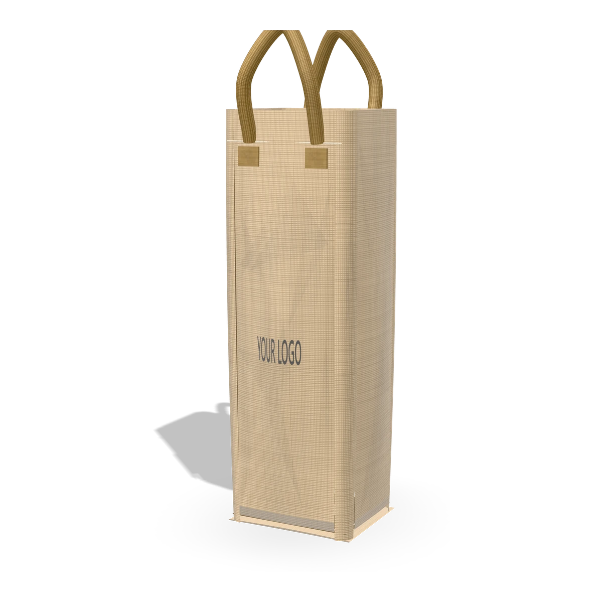 Juco Bottle Holder — 36 × 12 × 10 cm shown with a YOUR LOGO print
