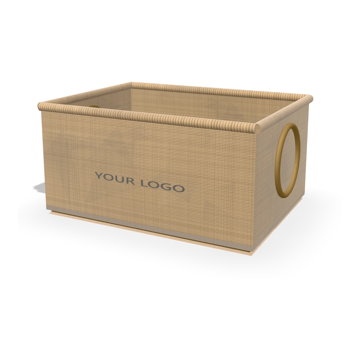 Large Jute Hamper — 20 × 40 × 30 cm shown with a YOUR LOGO print