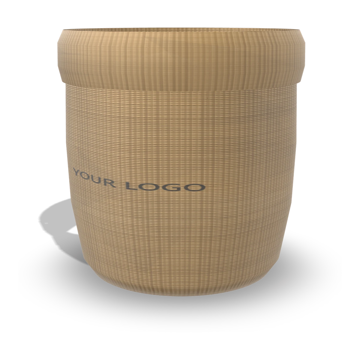 Large Jute Planter — 36 × 34 cm shown with a YOUR LOGO print